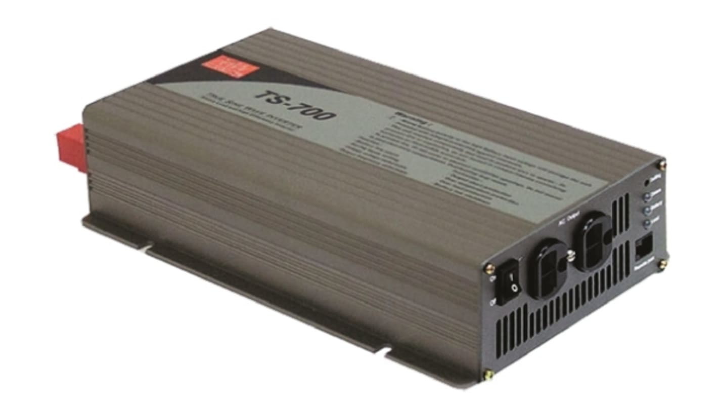 Mean Well Pure Sine Wave 700W Power Inverter, 10.5 → 15V dc Input, 230V ac Output