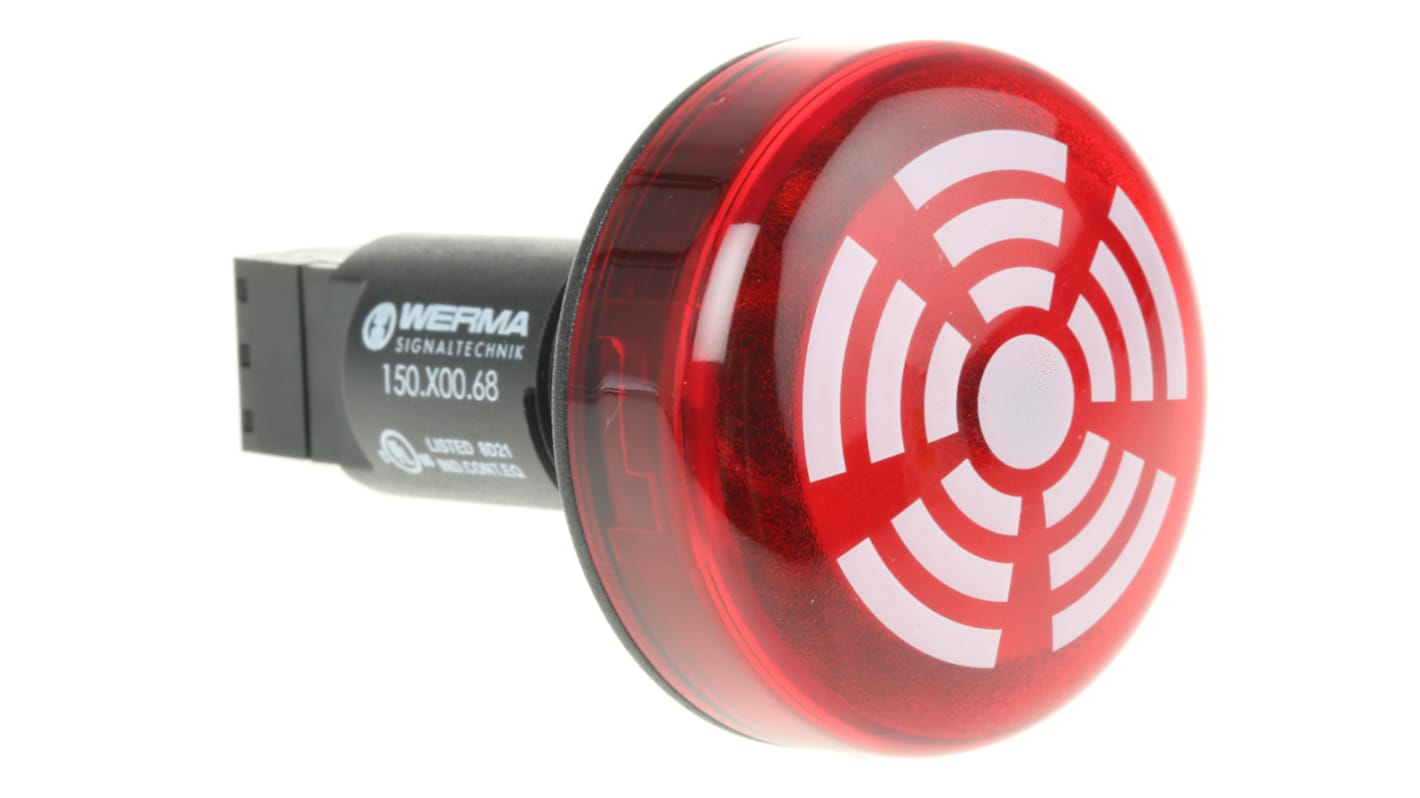 Werma 150 Series Red Buzzer Beacon, 230 V ac, IP65, Panel Mount, 80dB at 1 Metre