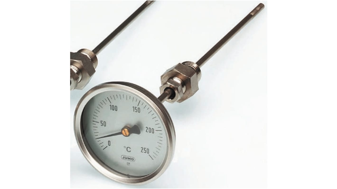 Jumo Immersion Dial Thermometer -50 → +50 °C, 608002/0110-357-841-10-104-26-26-100/430