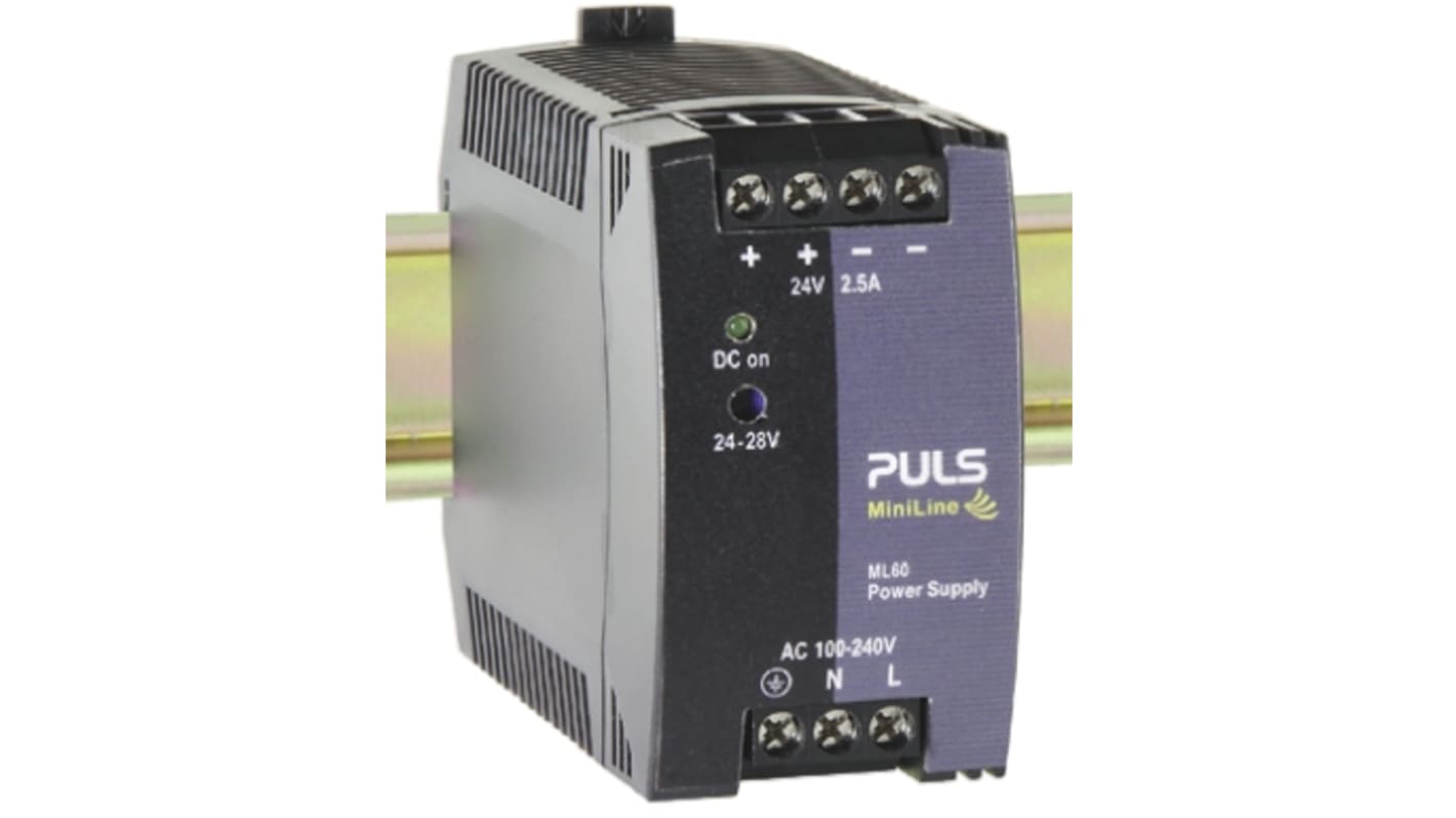 PULS MiniLine MLY Switch Mode DIN Rail Power Supply, 100 → 240V ac ac, dc Input, 12V dc dc Output, 4.5A Output,