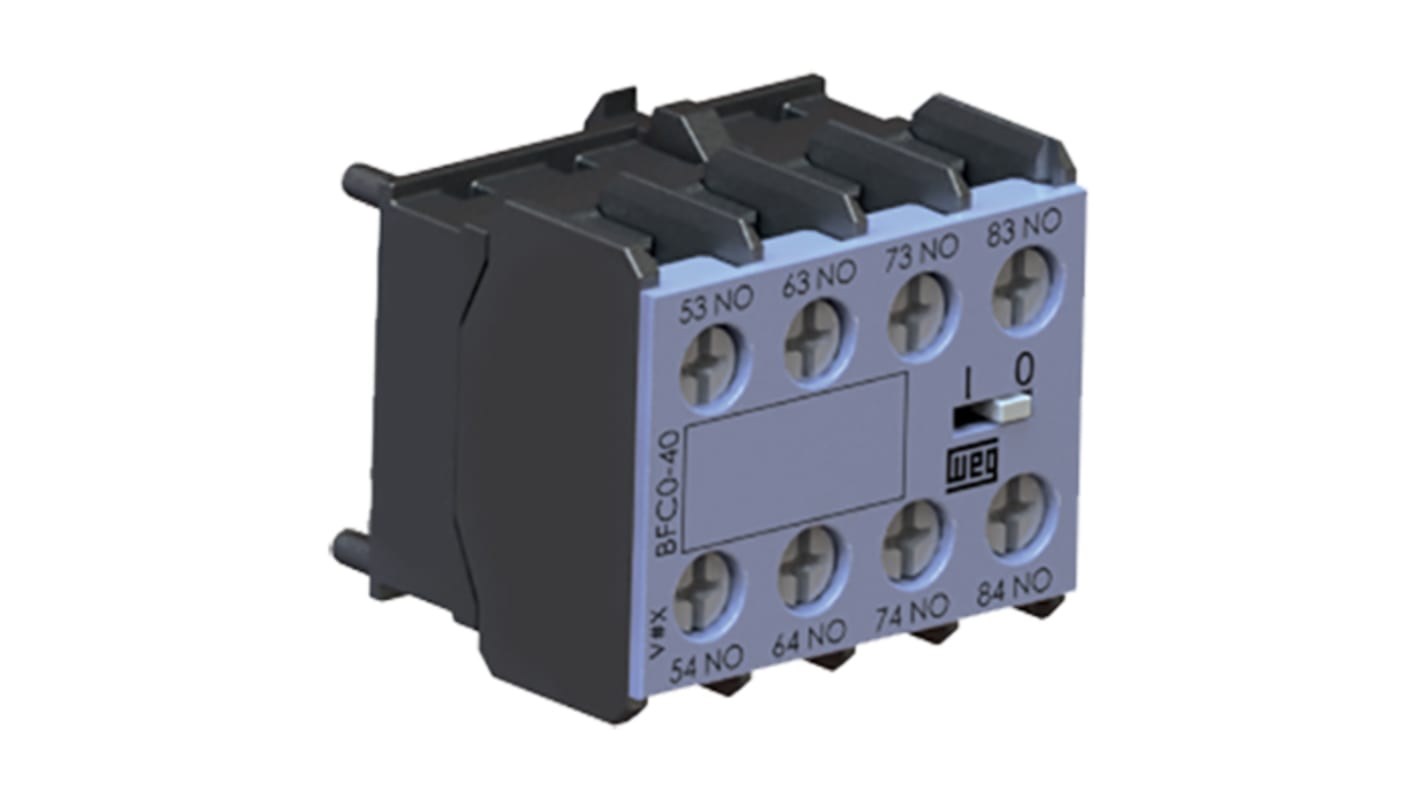 WEG Auxiliary Contact Block - 2NC, 2 Contact, Front Mount, 10 A