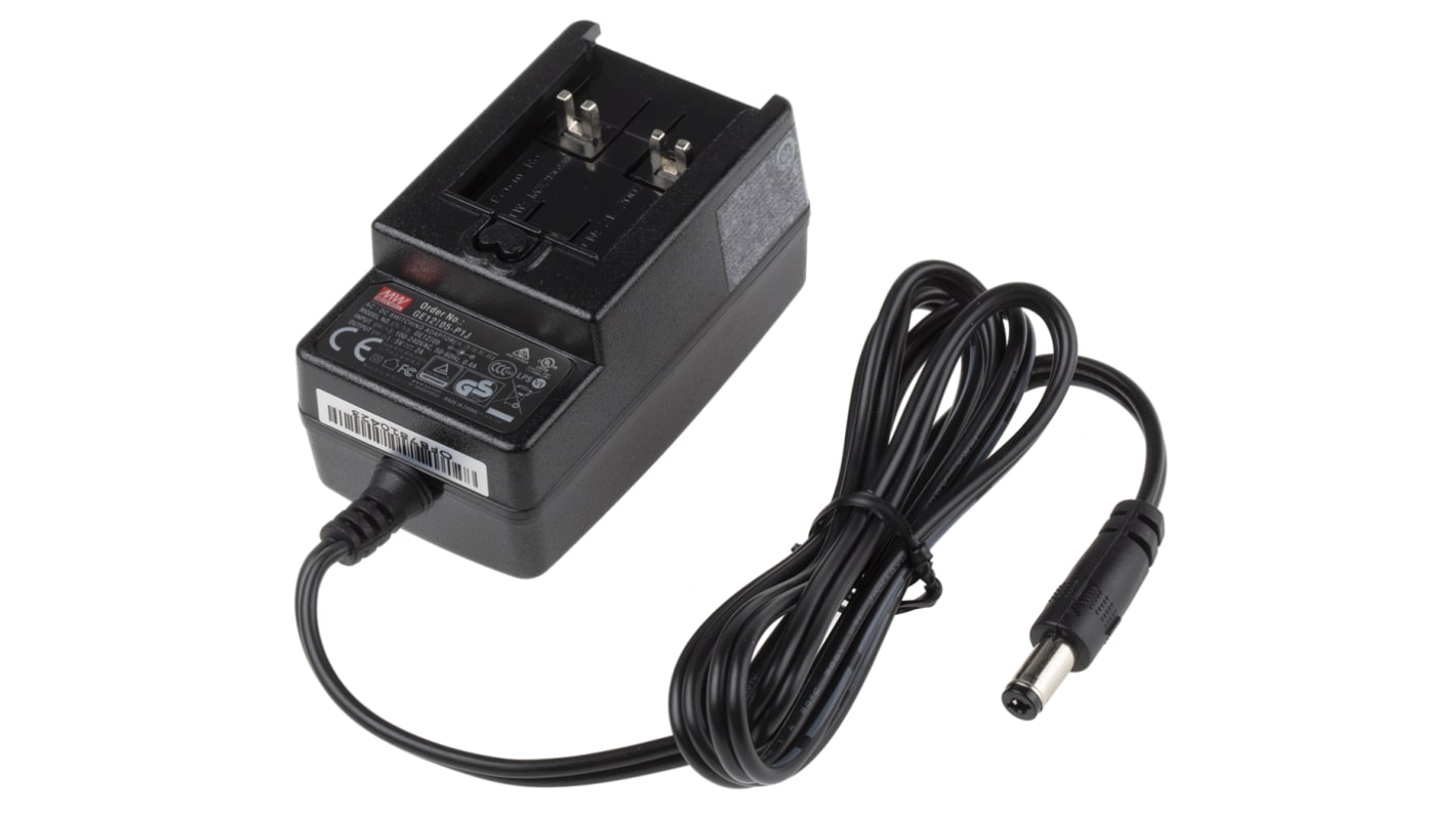 Mean Well 10W Plug-In AC/DC Adapter 5V dc Output, 2A Output
