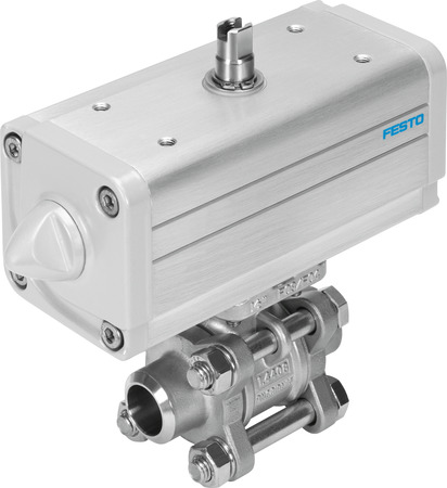 ball valve actuator unit VZBA-1"-WW-63-T-22-F0405-V4V4T-PP30-R-90-C