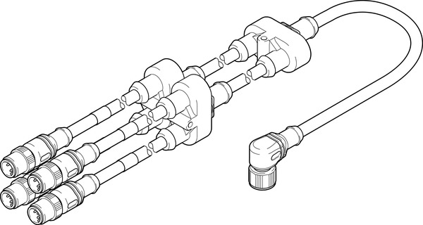 Adapter NEFV-V12-M12W8-0.6-M12QG5