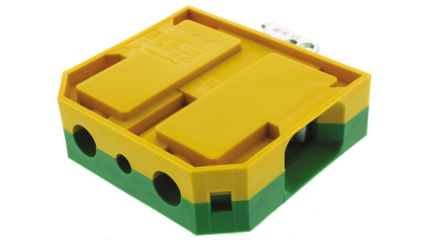 Weidmuller 2-Way EK 35 Earth Terminal Block, 6 → 2 AWG Wire, Screw Down, Nylon Housing, ATEX